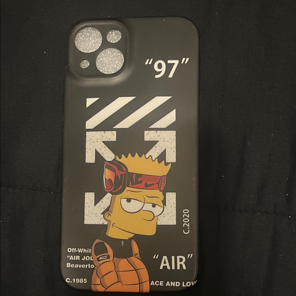 Black Cartoon Design Phone Case